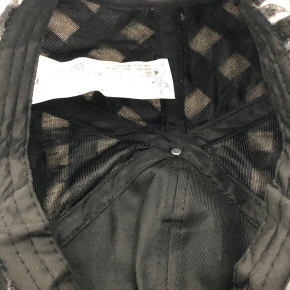 Brushed Wool-Blend Houndstooth Baseball Cap — Black & White, Adjustable, Winter - Picture 8 of 12